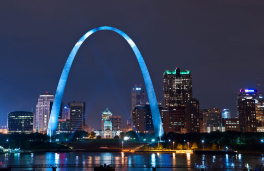 The arch in the city of St Louis